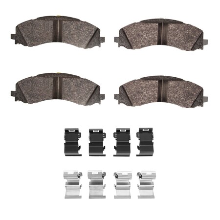 Dynamic Friction Co Ultimate Duty Performance Brake Pads and Hardware Kit, High Torque/Aggressive Initial Bite, Front 1400-2223-01